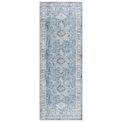 Gertmenian Zavieer Medallion Washable Runner, 26x72, Blue