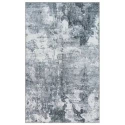 Gertmenian Zavier Abstract Washable Scatter Rug, 20x32, Gray