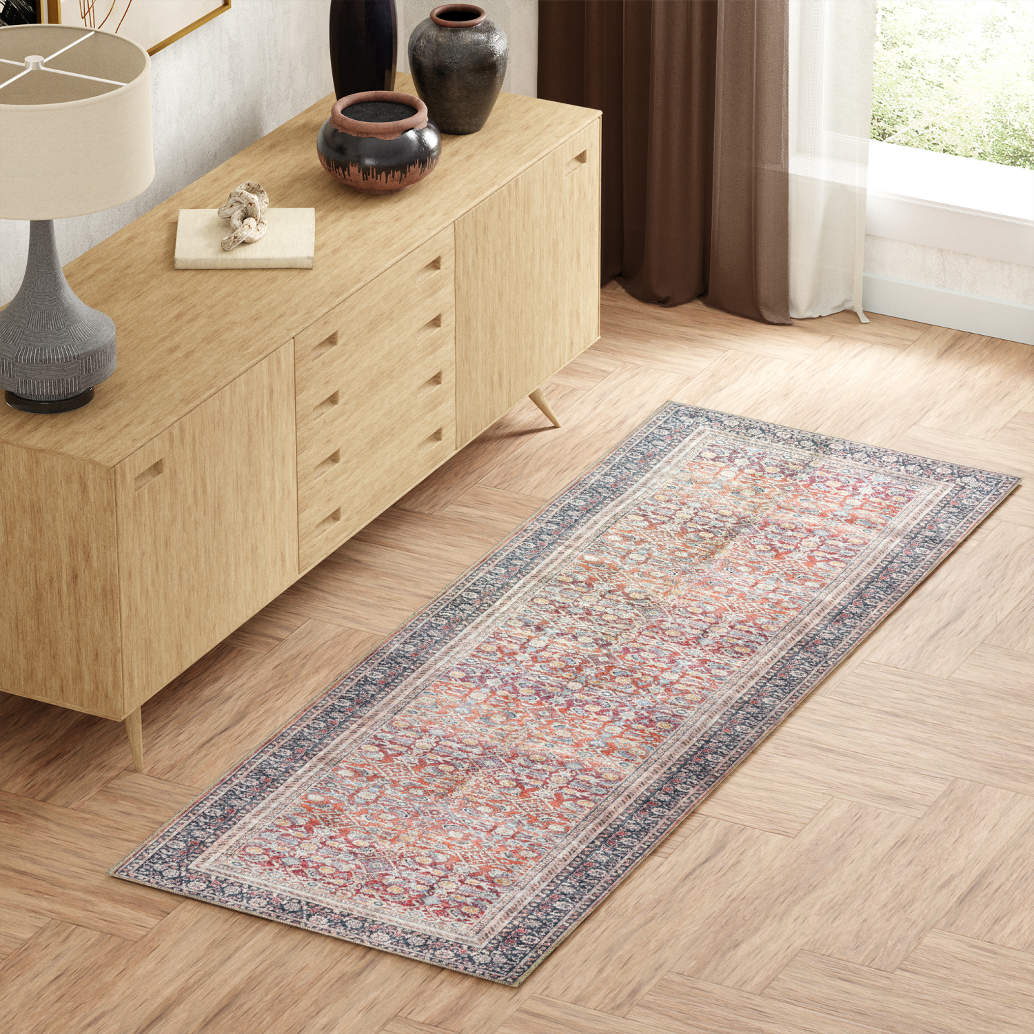 slide 3 of 4, Gertmenian Zavier Abstract Washable Runner, 26x72, Gray, 1 ct