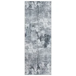 Gertmenian Zavier Abstract Washable Runner, 26x72, Gray