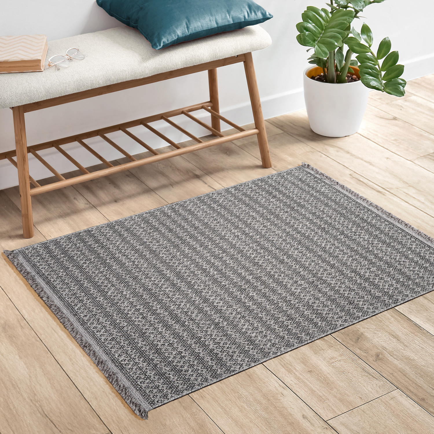 slide 5 of 5, Gertmenian Serenity Yura Scatter Rug, 30x45, Charcoal, 1 ct