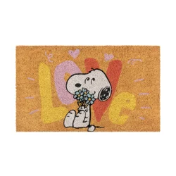 Peanuts Snoopy Love, Coir Mat, 18x30