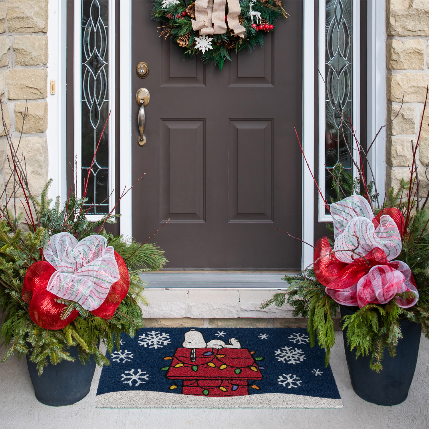 slide 3 of 5, Peanuts Snoopy Dog House Lights, 18 in x 30 in, Blue, 1 ct