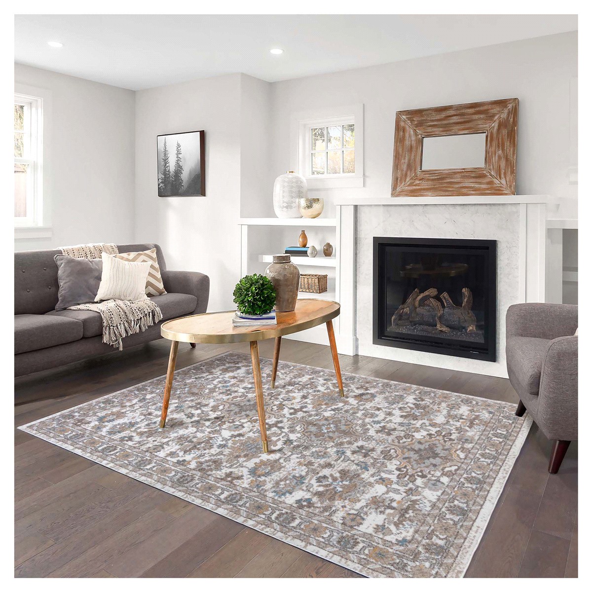 slide 2 of 2, Aria Gertmenian Aria Arcadia, 78 in x 114 in, Ivory, 1 ct