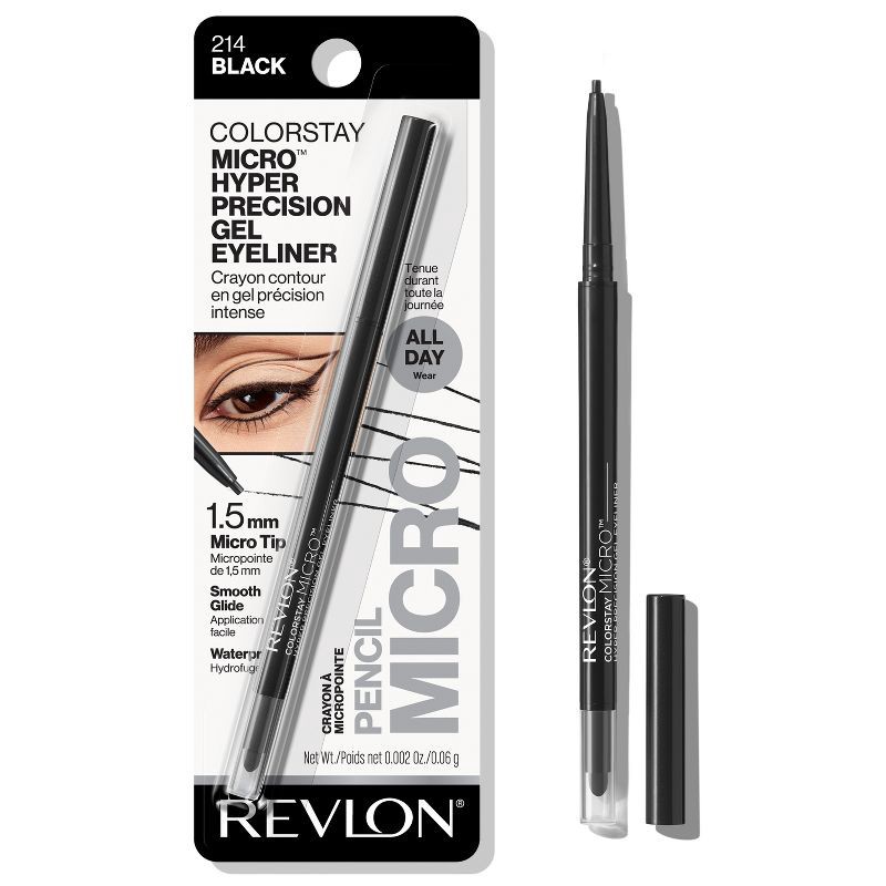 slide 1 of 10, Revlon ColorStay Micro Hyper Precision Waterproof Gel Eyeliner - 214 Black - 0.009oz, 0.009 oz