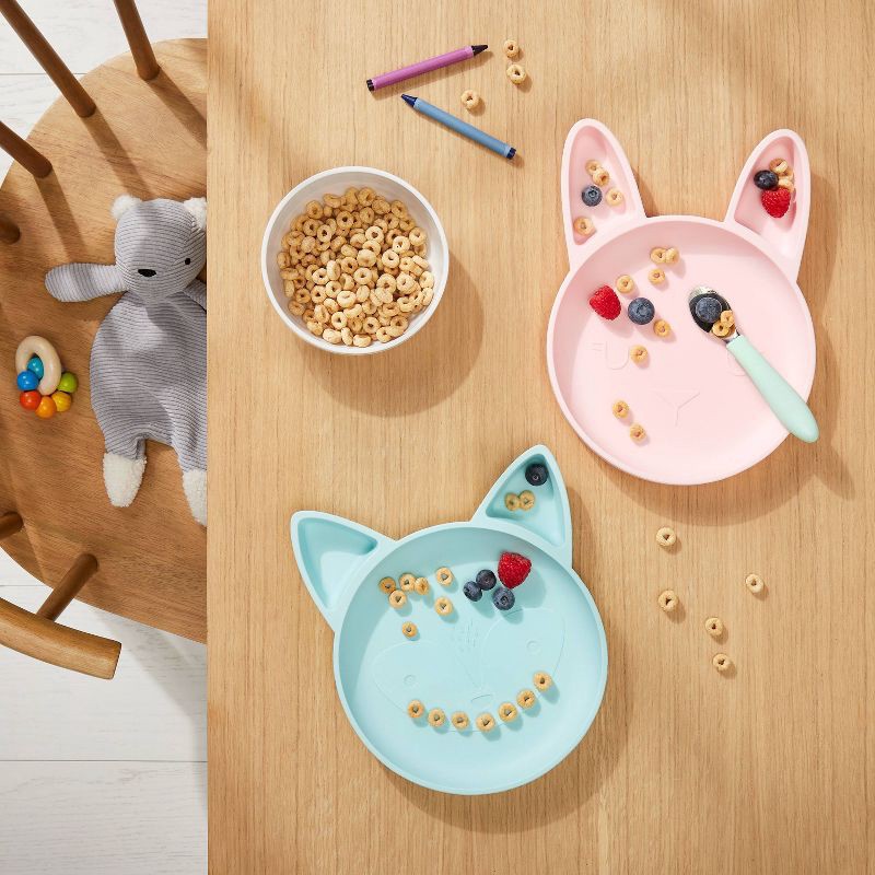 slide 3 of 4, Silicone Rabbit Shaped Plate - Cloud Island™, 1 ct