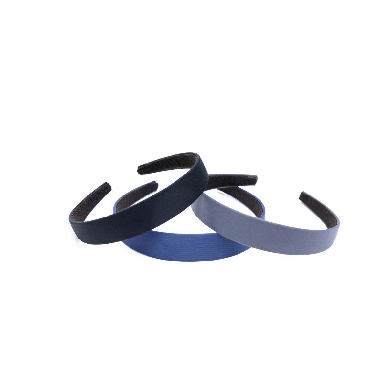 slide 3 of 4, scunci scünci Woven Headbands - Blue/Grey/Black - All Hair - 3pk, 3 ct