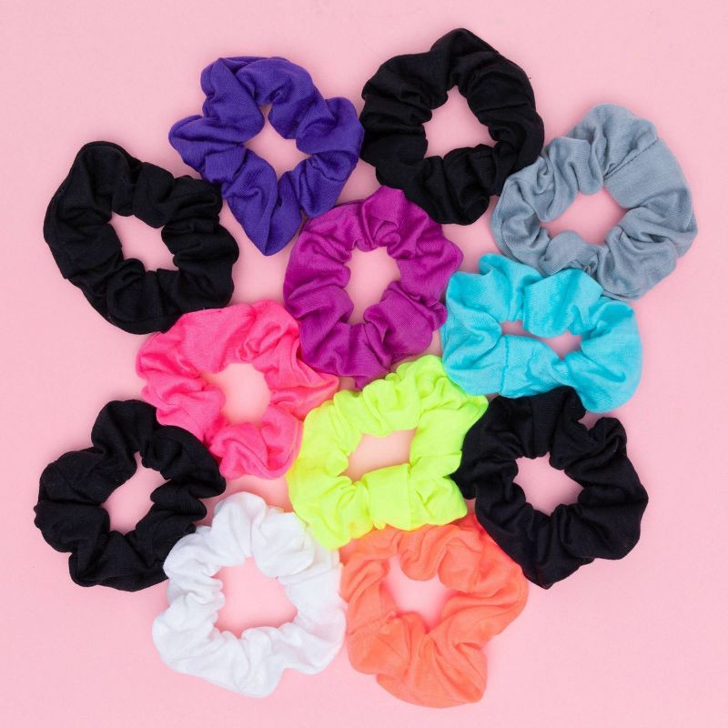 slide 3 of 5, scunci scünci No Damage Scrunchies - Brights/Basics - All Hair - 12pk, 12 ct