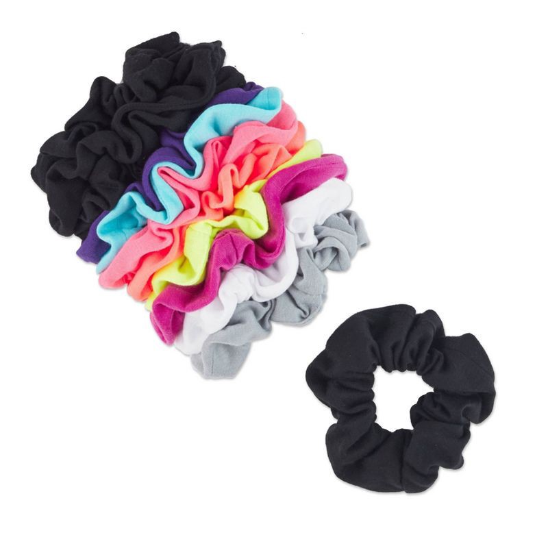 slide 4 of 5, scunci scünci No Damage Scrunchies - Brights/Basics - All Hair - 12pk, 12 ct