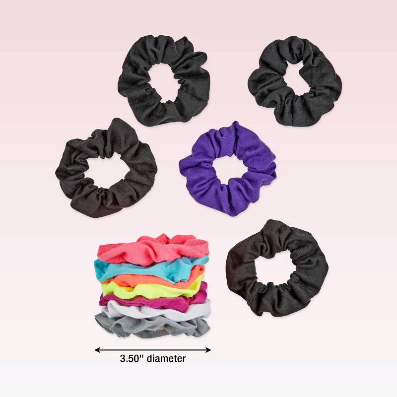 slide 5 of 5, scunci scünci No Damage Scrunchies - Brights/Basics - All Hair - 12pk, 12 ct