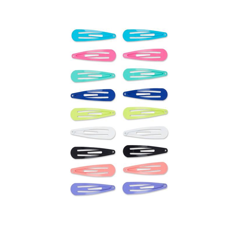 slide 2 of 3, scunci scünci Kids Rounded Metal Snap Clips - Brights - 18pcs, 18 ct