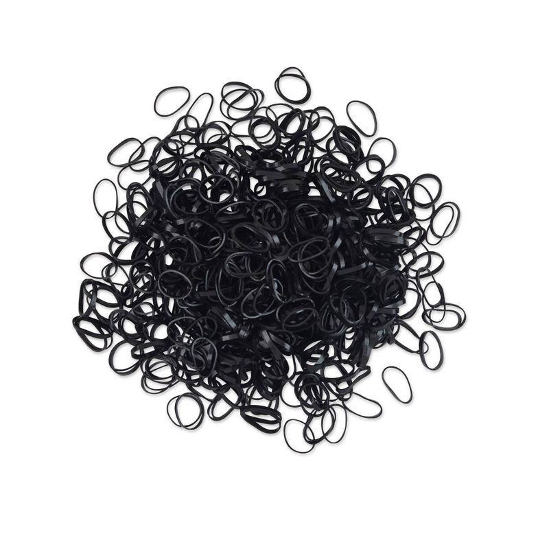 slide 2 of 4, scunci scünci Kids Polyband Rubber Hair Ties - Black - 500pcs, 500 ct