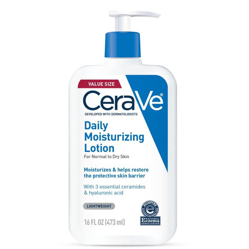 slide 1 of 12, CeraVe Daily Moisturizing Face and Body Lotion for Normal to Dry Skin – 16 oz, 16 oz