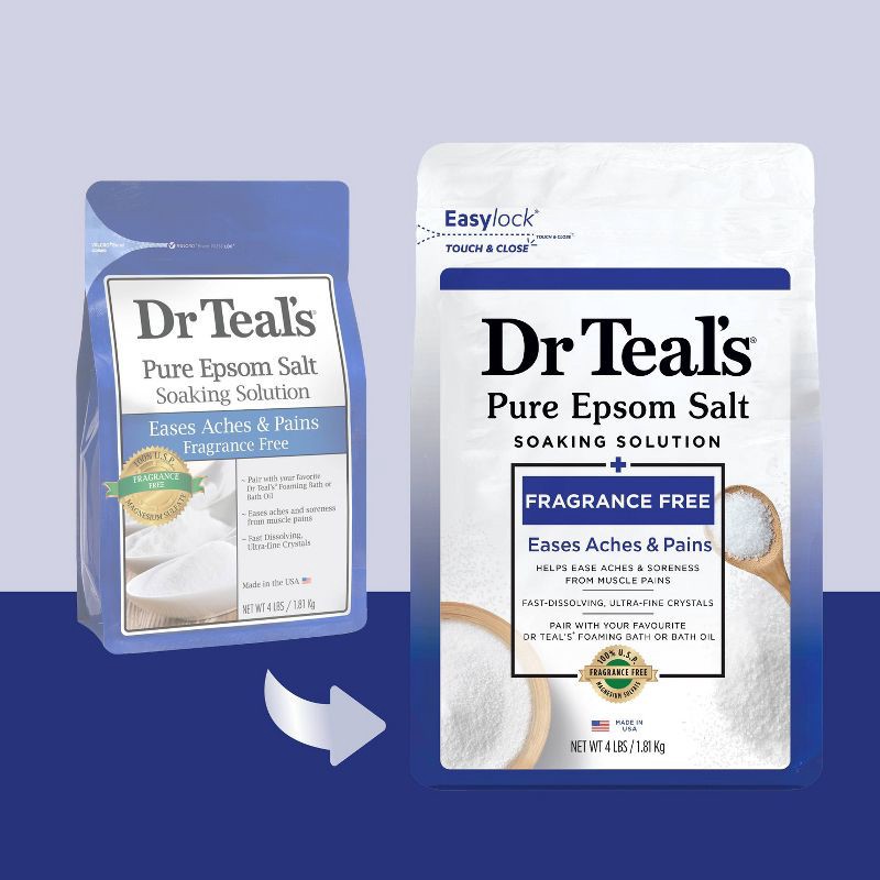slide 3 of 6, Dr Teal's Epsom Salt Magnesium Soak - Fragrance-Free - 4 lbs, 4 lb