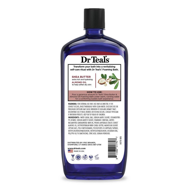 slide 2 of 6, Dr Teal's Shea Butter & Almond Oil Foaming Bubble Bath - 34 fl oz, 34 fl oz