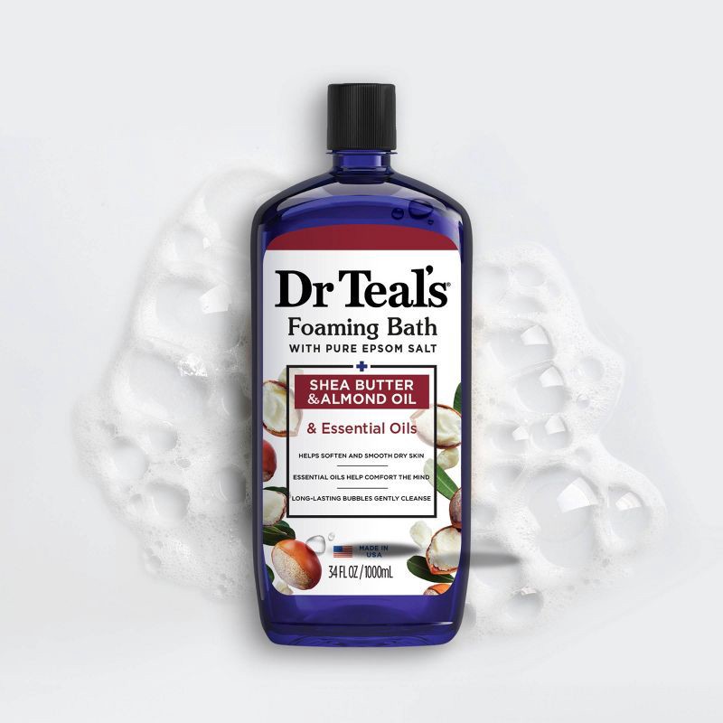 slide 3 of 6, Dr Teal's Shea Butter & Almond Oil Foaming Bubble Bath - 34 fl oz, 34 fl oz