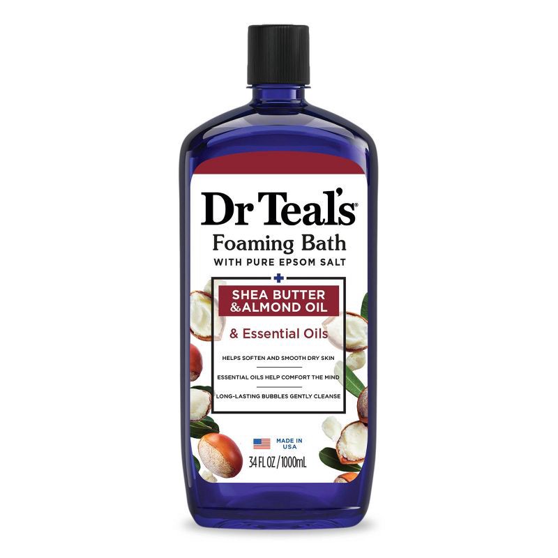 slide 1 of 6, Dr Teal's Shea Butter & Almond Oil Foaming Bubble Bath - 34 fl oz, 34 fl oz