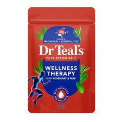 Dr Teal's Epsom Salt Magnesium Soak - Wellness Therapy with Rosemary & Mint - 3 lbs