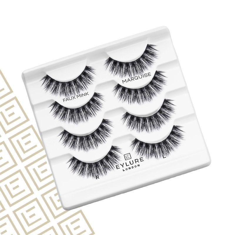 slide 2 of 6, Eylure Luxe Silk Marquise False Eyelashes - 4pr, 4 ct