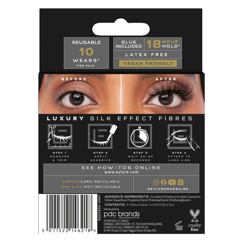 slide 6 of 6, Eylure Luxe Silk Marquise False Eyelashes - 4pr, 4 ct