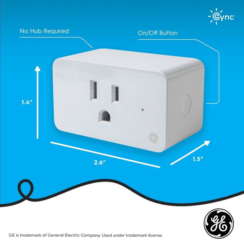 slide 7 of 14, GE Household Lighting GE CYNC Indoor Smart Plug White, 1 ct