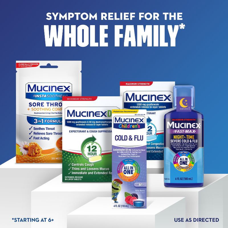 slide 2 of 11, Mucinex Children's Multi-Symptom Cold and Sore Throat Relief Liquid - Very Berry - 4 fl oz, 4 fl oz