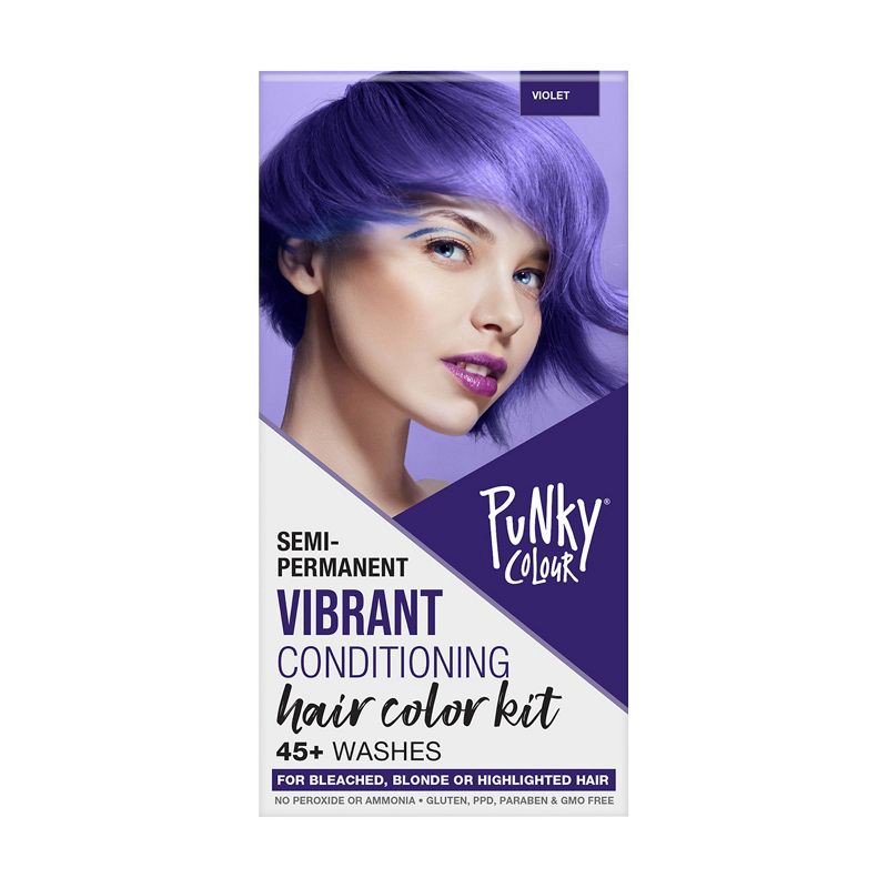 slide 1 of 5, Punky Colour Semi-Permanent Hair Color Kit - Violet - 3.5oz, 3.5 fl oz