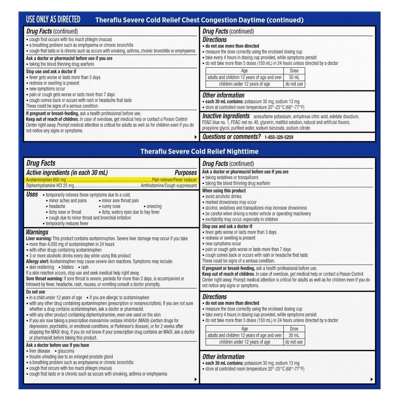slide 2 of 10, Theraflu Multi-Symptom Severe Cold Relief Day & Night Liquid - Berry - 16.6 fl oz, 16.6 fl oz