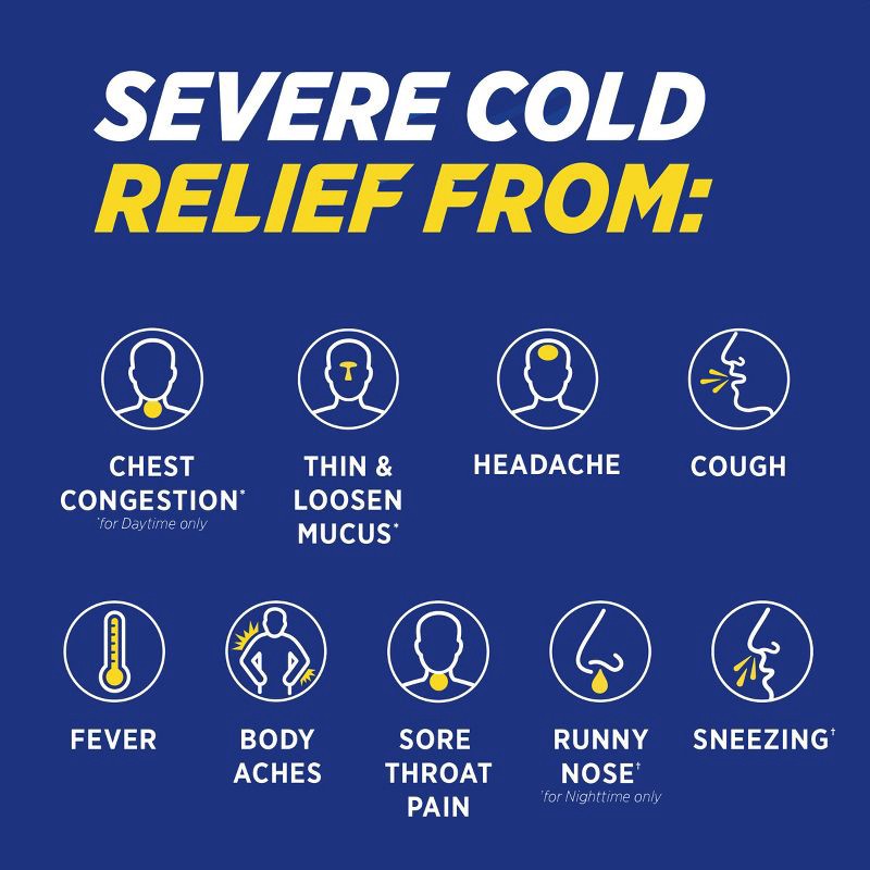 slide 3 of 10, Theraflu Multi-Symptom Severe Cold Relief Day & Night Liquid - Berry - 16.6 fl oz, 16.6 fl oz