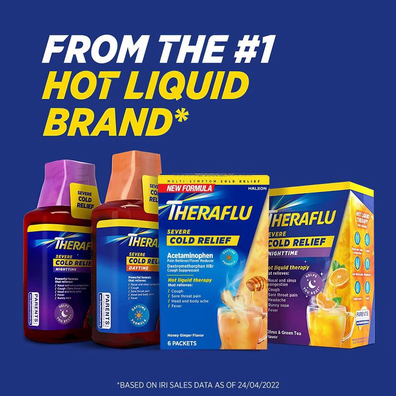 slide 8 of 10, Theraflu Multi-Symptom Severe Cold Relief Day & Night Liquid - Berry - 16.6 fl oz, 16.6 fl oz