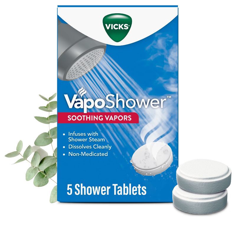 slide 1 of 9, Vicks VapoShower Soothing Vapors Tablets - 5ct, 5 ct