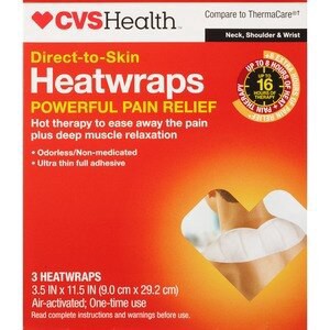 slide 1 of 1, CVS Health Direct-To-Skin Heatwrap, 3Ct, 3 ct
