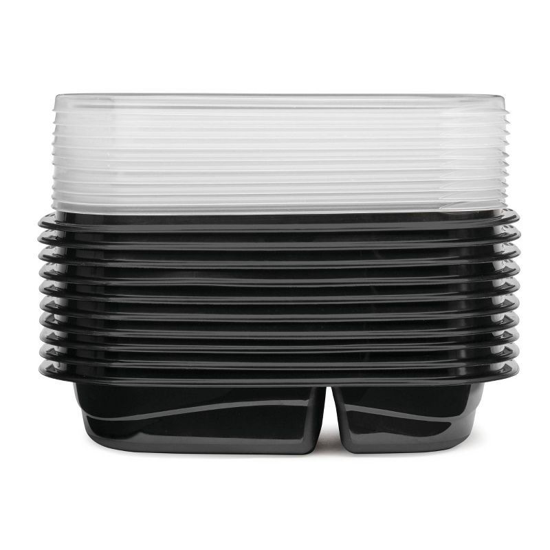 slide 2 of 4, Rubbermaid 20pc TakeAlongs Meal Prep Divided Rectangle Containers Set: Microwave & Freezer Safe, Lunch Containers, 20 ct