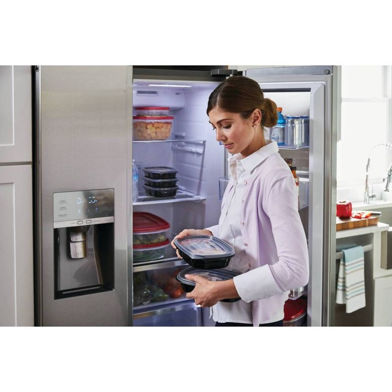 slide 3 of 4, Rubbermaid 20pc TakeAlongs Meal Prep Divided Rectangle Containers Set: Microwave & Freezer Safe, Lunch Containers, 20 ct