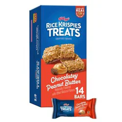 Rice Krispies Treats Crispy Rice Squares, Snack Bars, Chocolatey Peanut Butter, 10.8oz Box, 14 Count