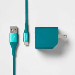 2-Port Wall Charger USB-A to Lighting Cable Kit - heyday Dark Teal