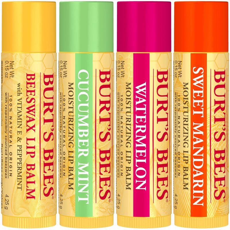slide 2 of 9, Burt's Bees Natural Origin Freshly Picked Lip Balm - 4pk, 4 ct