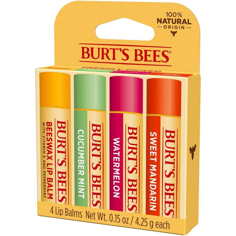 slide 10 of 13, Burt's Bees Freshly Picked Lip Balm - 4pk, 4 ct