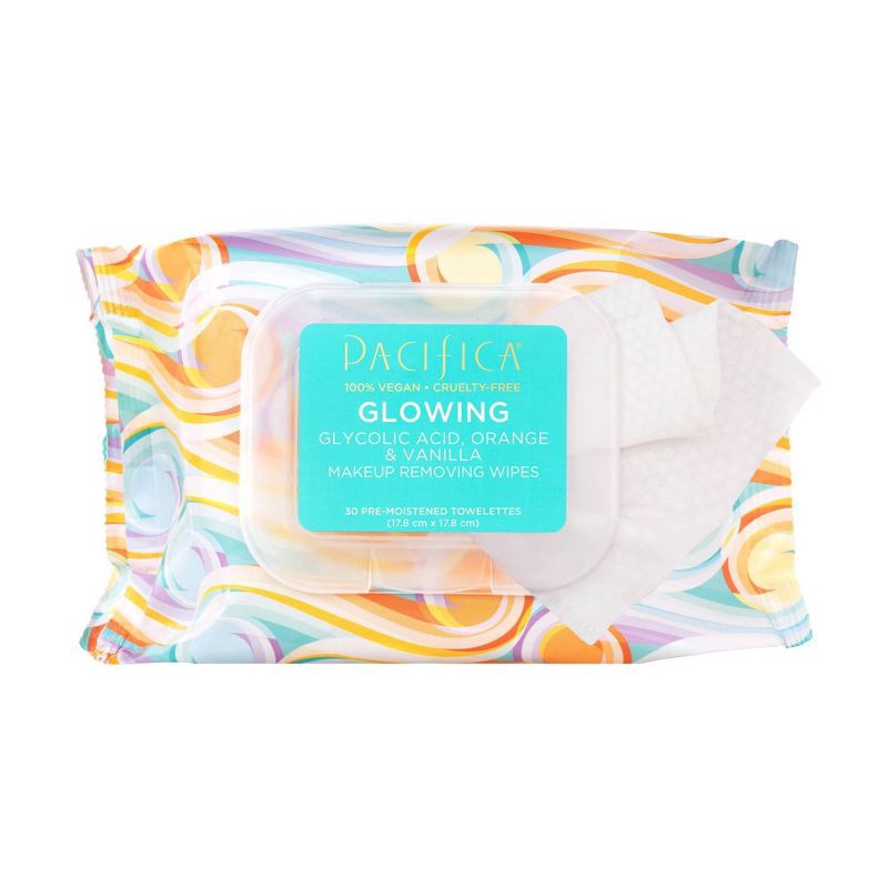 slide 1 of 4, Pacifica Glowing Makeup Removing Wipes - Orange - 30ct, 30 ct