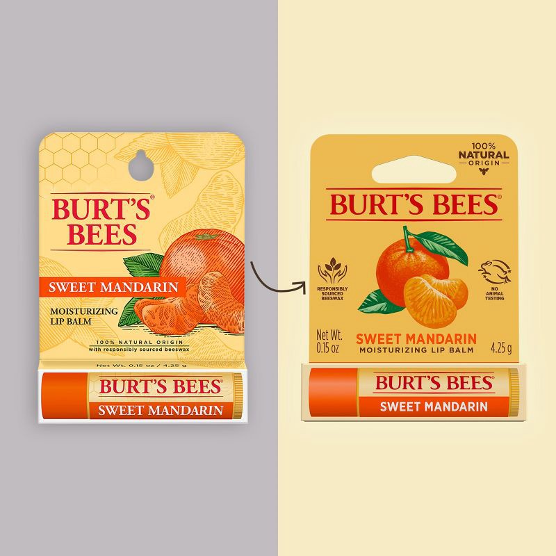 slide 2 of 14, Burt's Bees Moisturizing Lip Balm - Sweet Mandarin - 0.15oz, 0.15 oz