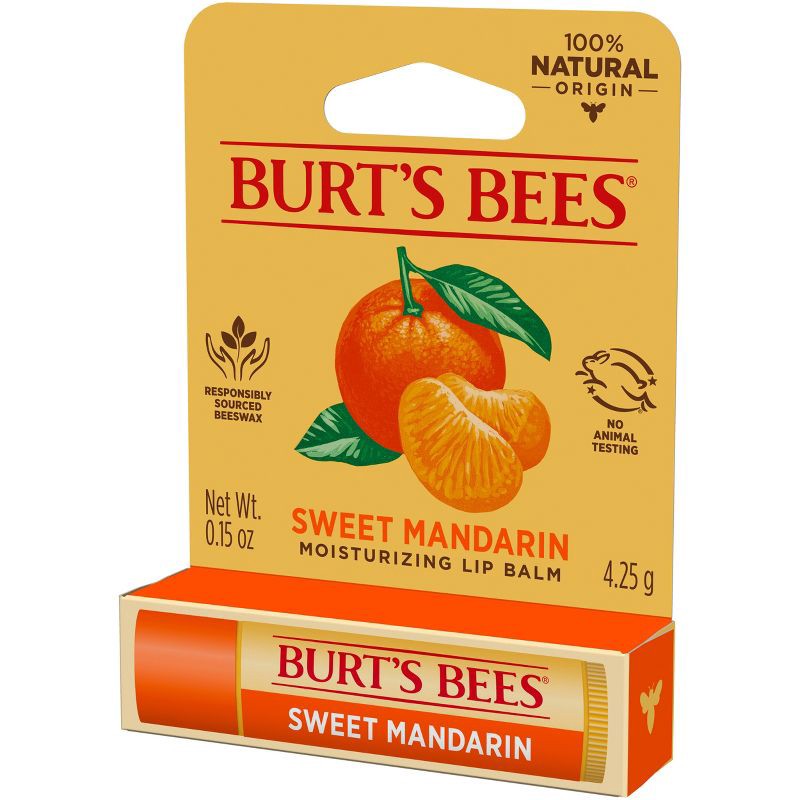 slide 7 of 14, Burt's Bees Moisturizing Lip Balm - Sweet Mandarin - 0.15oz, 0.15 oz