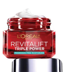 L'Oreal Paris Revitalift Triple Power Fragrance Free Anti-Aging Face Moisturizer - 1.7oz: With Retinol, Vitamin C, Hyaluronic Acid