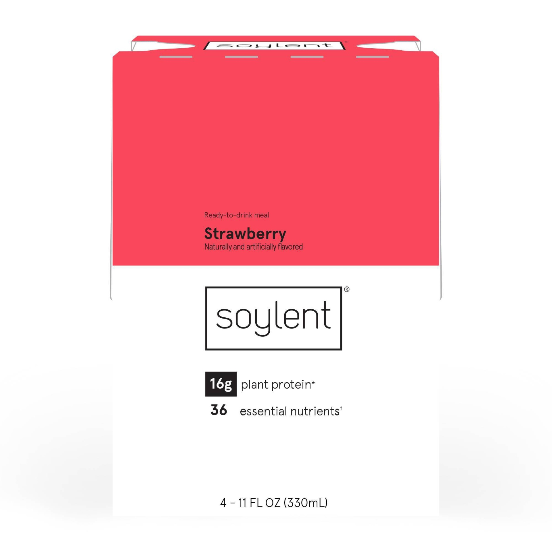 slide 1 of 3, Soylent Nutritional Shake - Strawberry, 4 ct; 44 fl oz