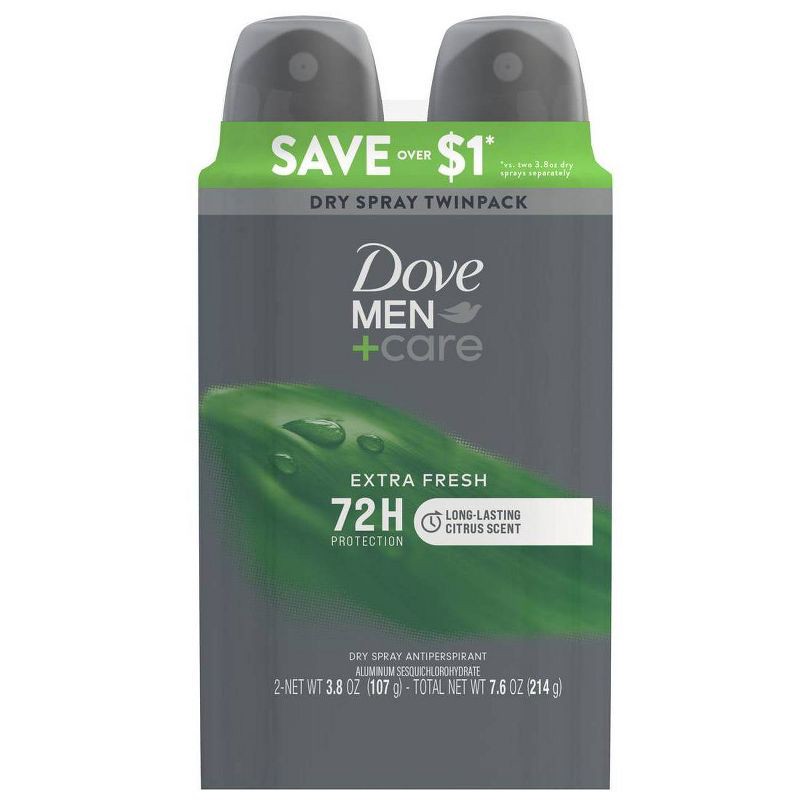 slide 2 of 10, Dove Men+Care Antiperspirant & Deodorant - Extra Fresh - 3.8oz/2ct, 7.6 oz