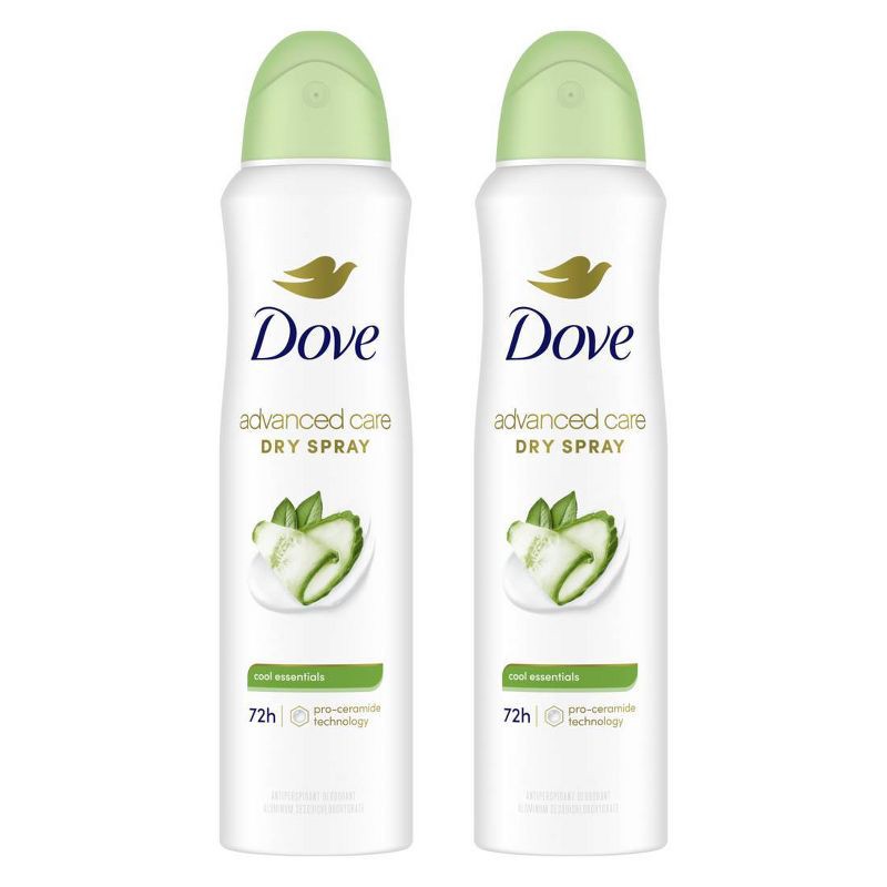 slide 1 of 7, Dove Beauty Advanced Care Cool Essential Dry Spray Antiperspirant & Deodorant Twin Pack - 3.8oz/2ct, 2 ct; 3.8 oz