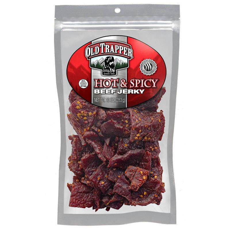 slide 1 of 3, Old Trapper Hot & Spicy Beef Jerky - 10oz, 10 oz