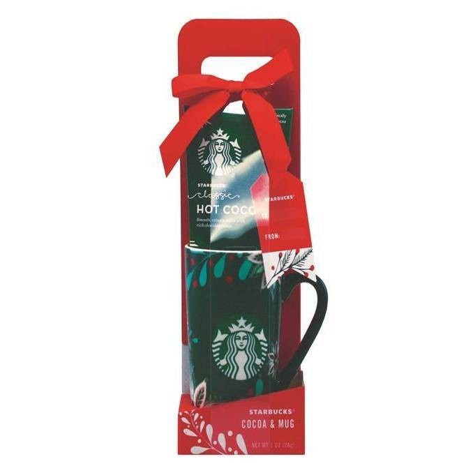 starbucks tall travel mug with cocoa