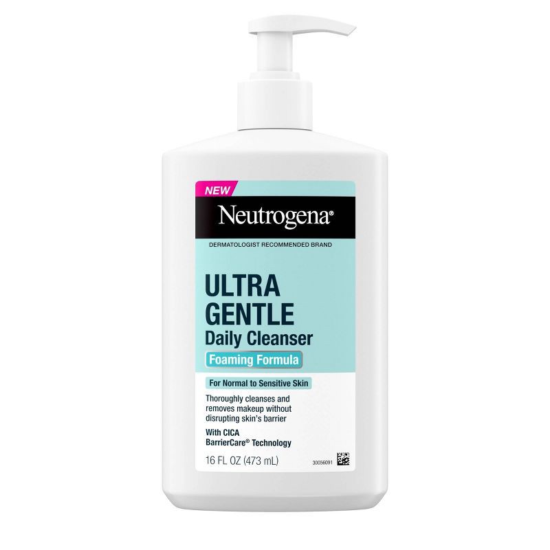 slide 1 of 9, Neutrogena Ultra Gentle Foaming Facial Cleanser, Hydrating Face Wash for Sensitive Skin - 16 fl oz, 16 fl oz