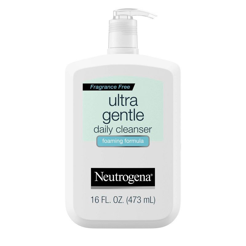 slide 1 of 9, Neutrogena Ultra Gentle Foaming Facial Cleanser, Hydrating Face Wash for Sensitive Skin - 16 fl oz, 16 fl oz