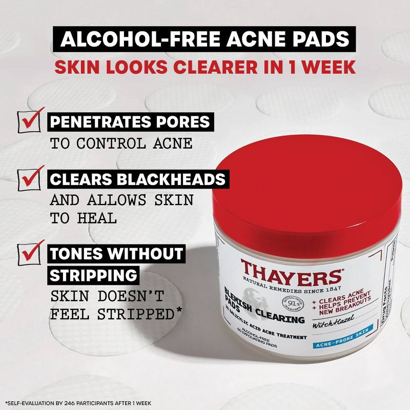 slide 4 of 8, Thayers Natural Remedies Acne Clearing Toner Pads with Salicylic Acid - 60ct, 60 ct